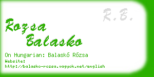 rozsa balasko business card